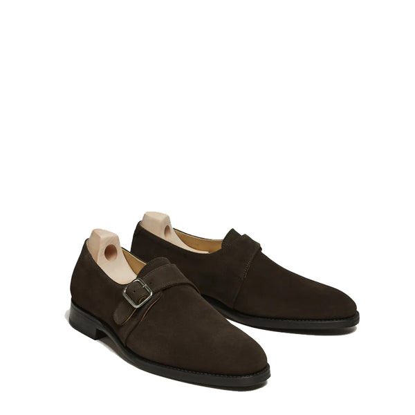 Men s Handcrafted Suede Single Strap Monk Shoe