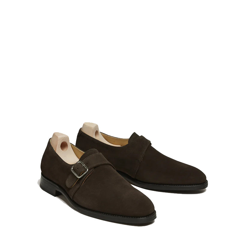 Men's Handcrafted Suede Single-Strap Monk Shoe