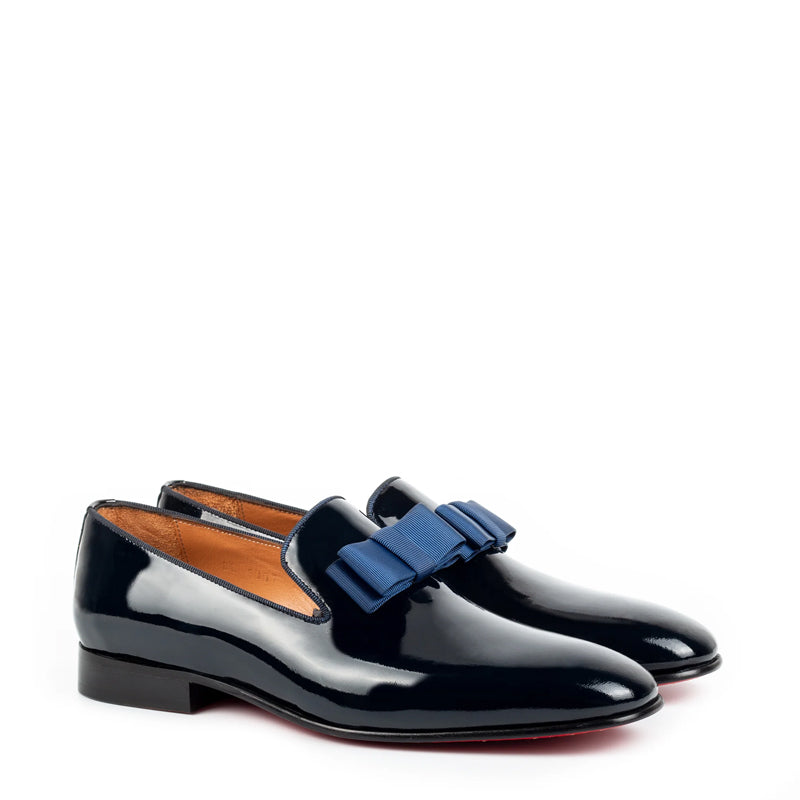 Patent Penny Solid Leather Black Loafer