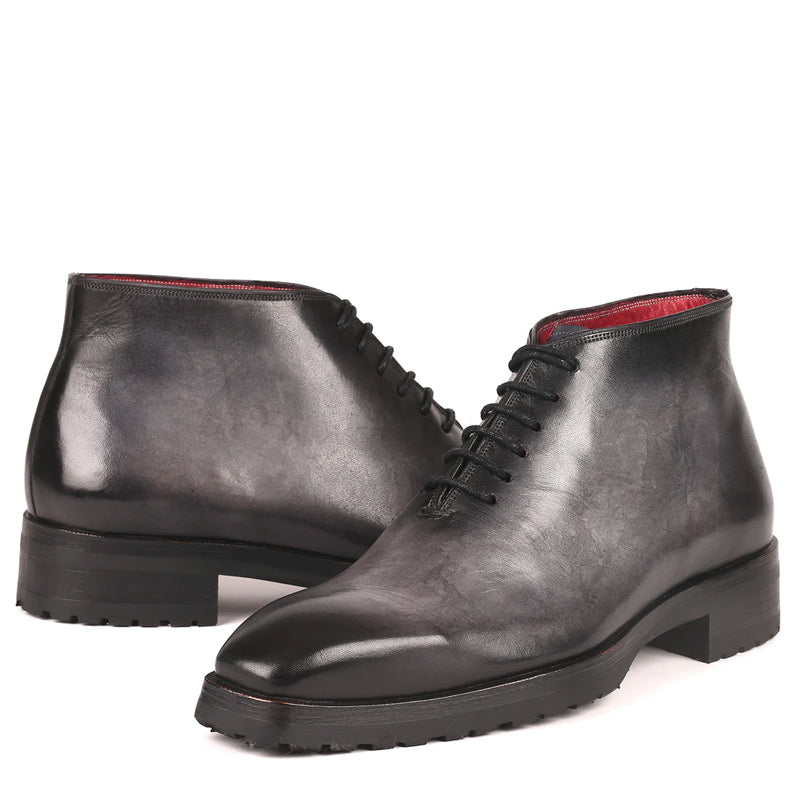 Classic Handmade Stylish Leather Ankle Boot Grey