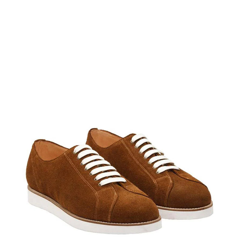 Classic Handmade Suede Lace Up Blue Sneaker