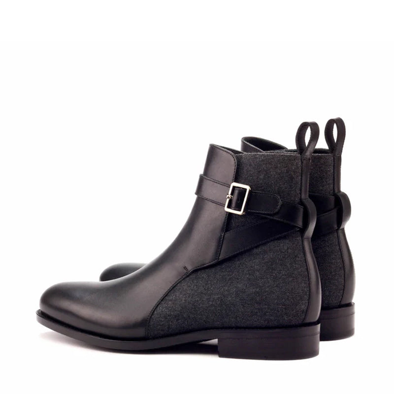 Men Handmade Custom Leather Black Jodhpur Boot