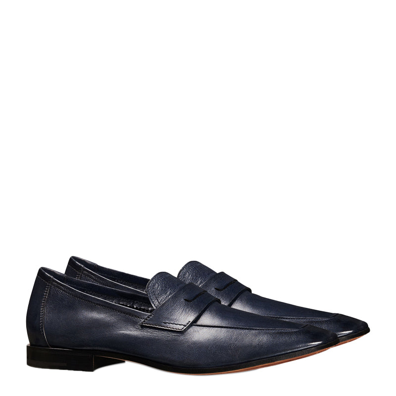 Plain Solid Leather Black Loafer For Men