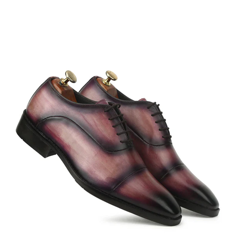 Men Cap Toe Leather Oxford Shoes