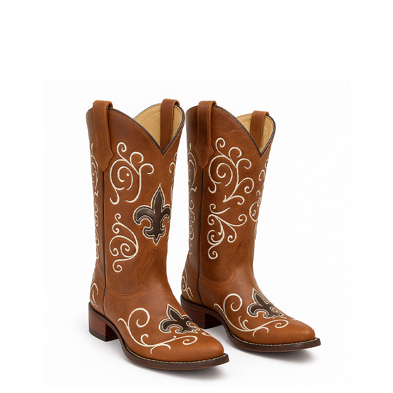 Western Crown Range Rich Brown Cowboy Boots