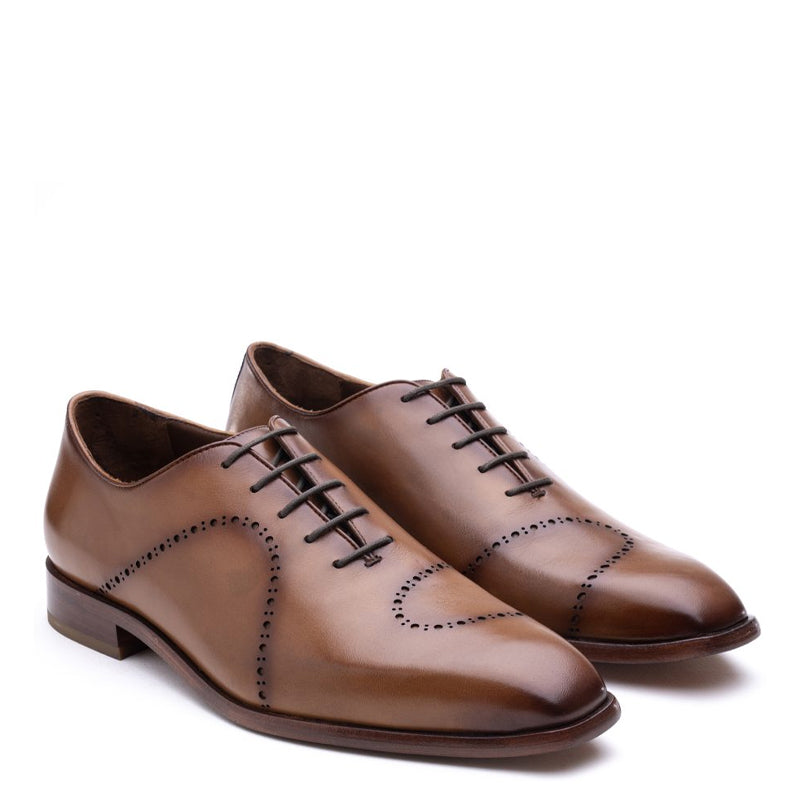 Classic Whole Cut Leather Formal Oxford Tan Shoe
