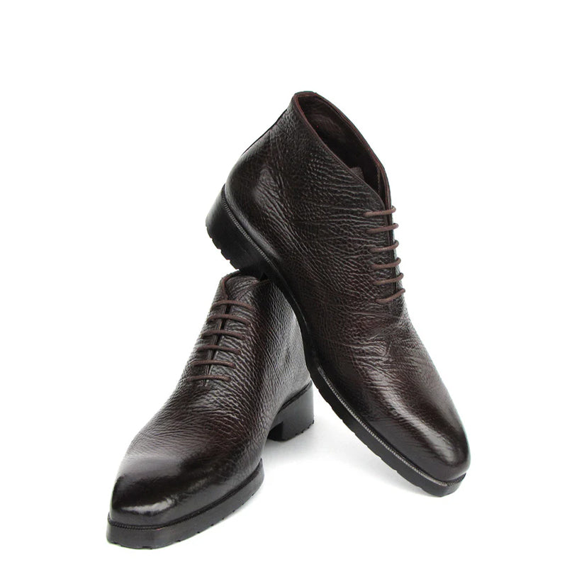 Luxury Handmade Floater Leather Ankle Boot Brown