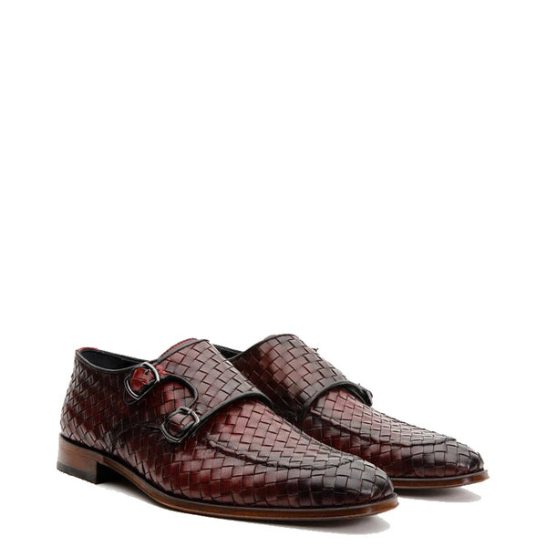 Woven Double Monk Strap Men Shoes