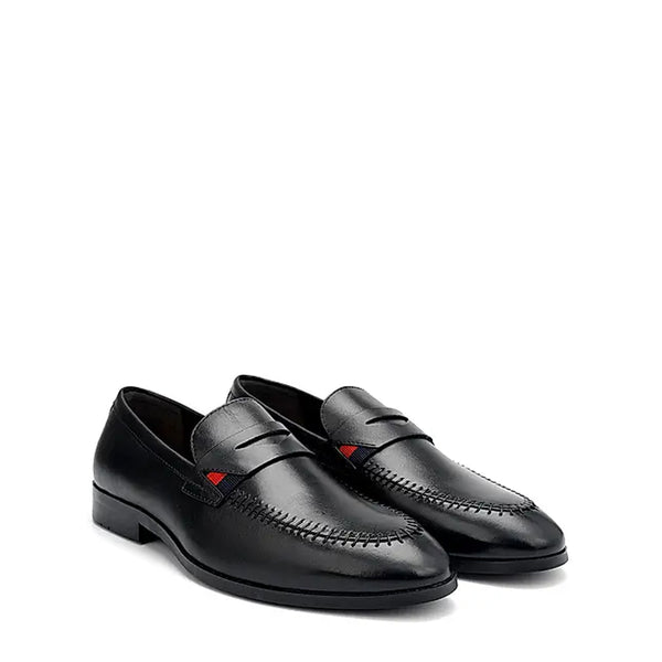 Plain Polished Leather Formal Tan Loafer