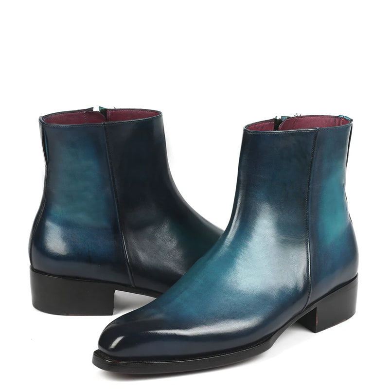 Pure Solid Leather Handmade Side Zipper Boots