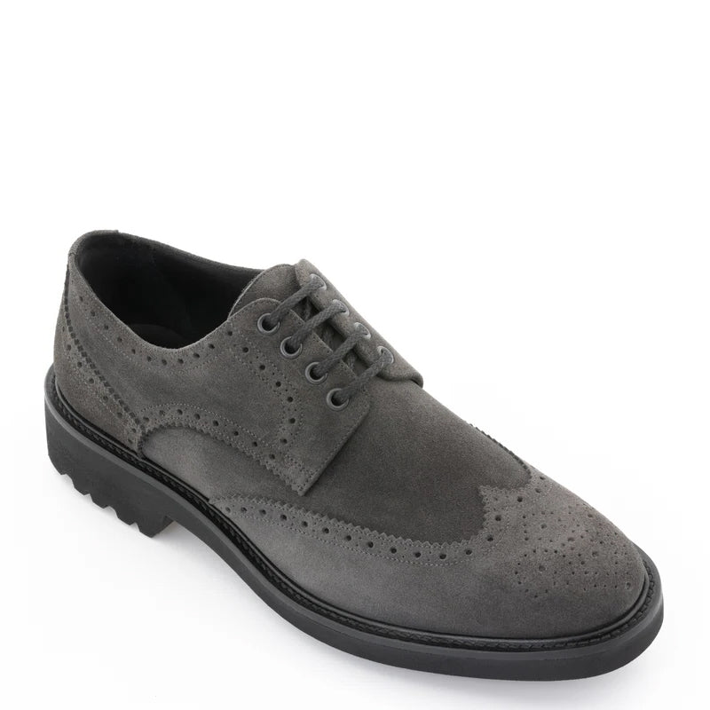 Men Suede Lace Up Leather Oxford Shoes