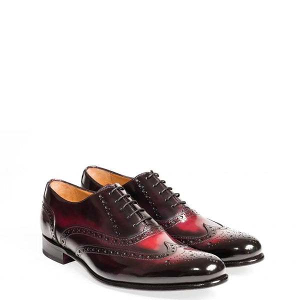 Wingtip Shiny Leather Oxford Tan Shoe