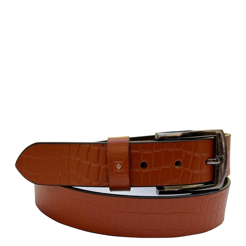 Serpente Leather Belt Blue
