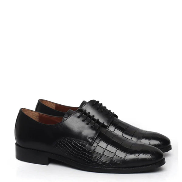 Croco Textured Formal Leather Oxford Shoe