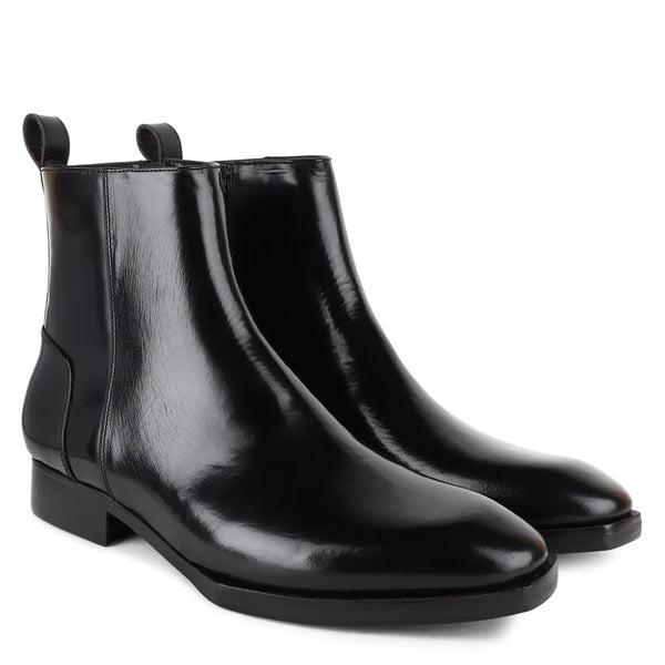 Luxury Handmade High Top Leather Side Zipper Boot
