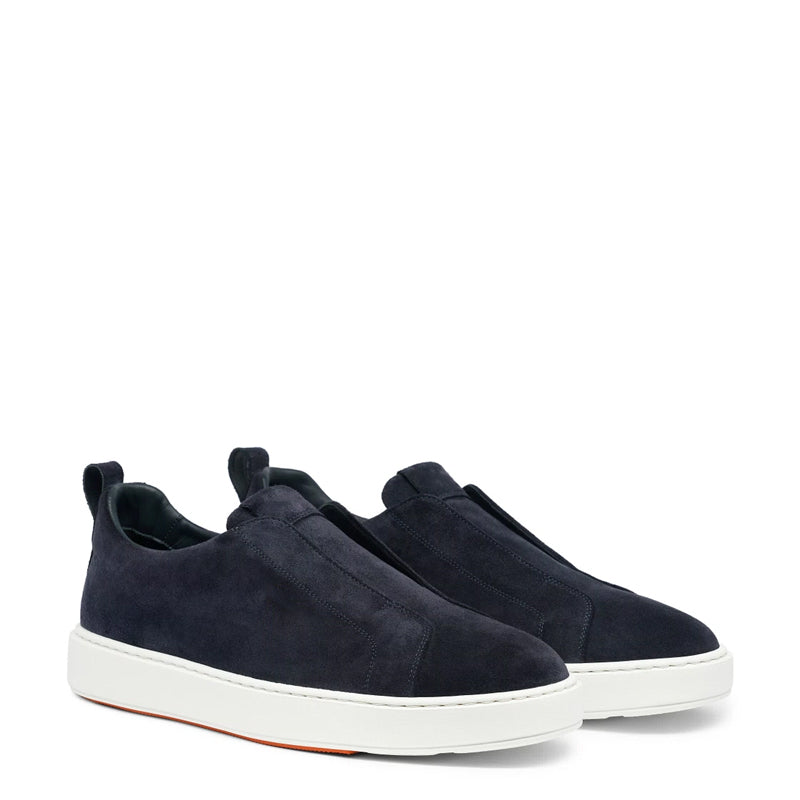 Men Suede Triple Stitch Slip-On Sneakers