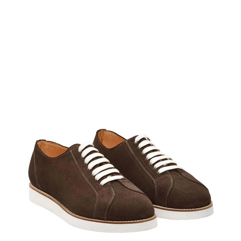 Classic Handmade Suede Lace-Up Tan Sneaker