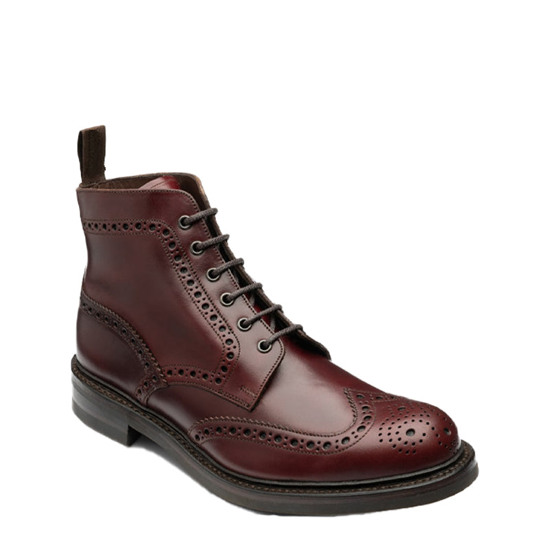 Leather Lace Up Wingtip High Ankle Brown Boot
