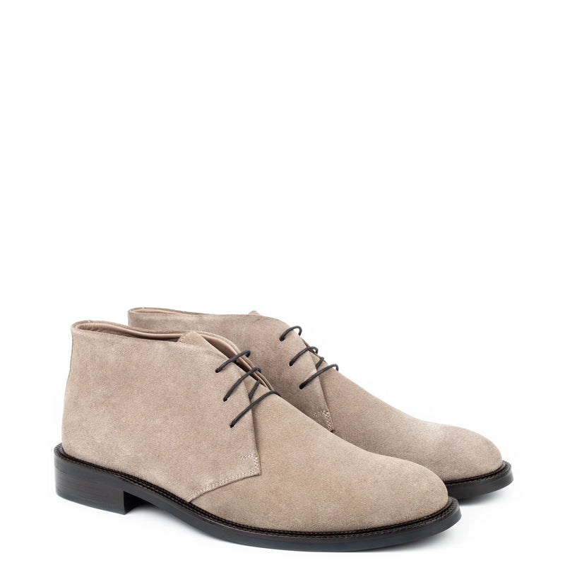 Suede Classic Leather Chukkas Off White Boot For Men