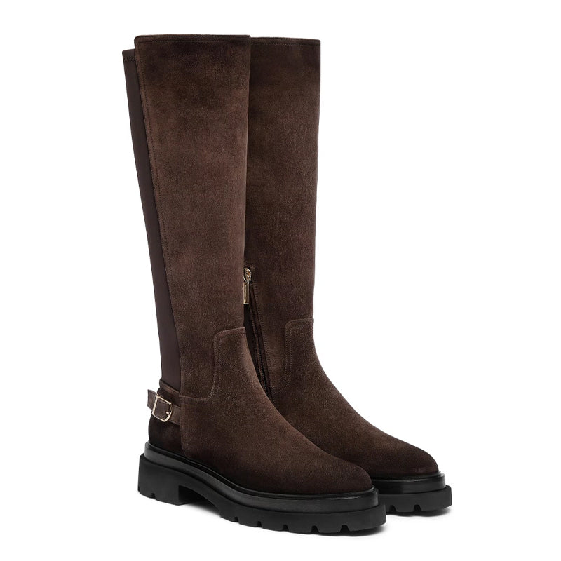 Women Suede High Heel Boots With Chain