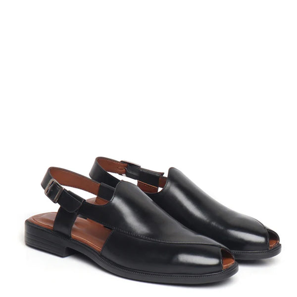 Cross Design Leather Comfort Peshawari Sandal