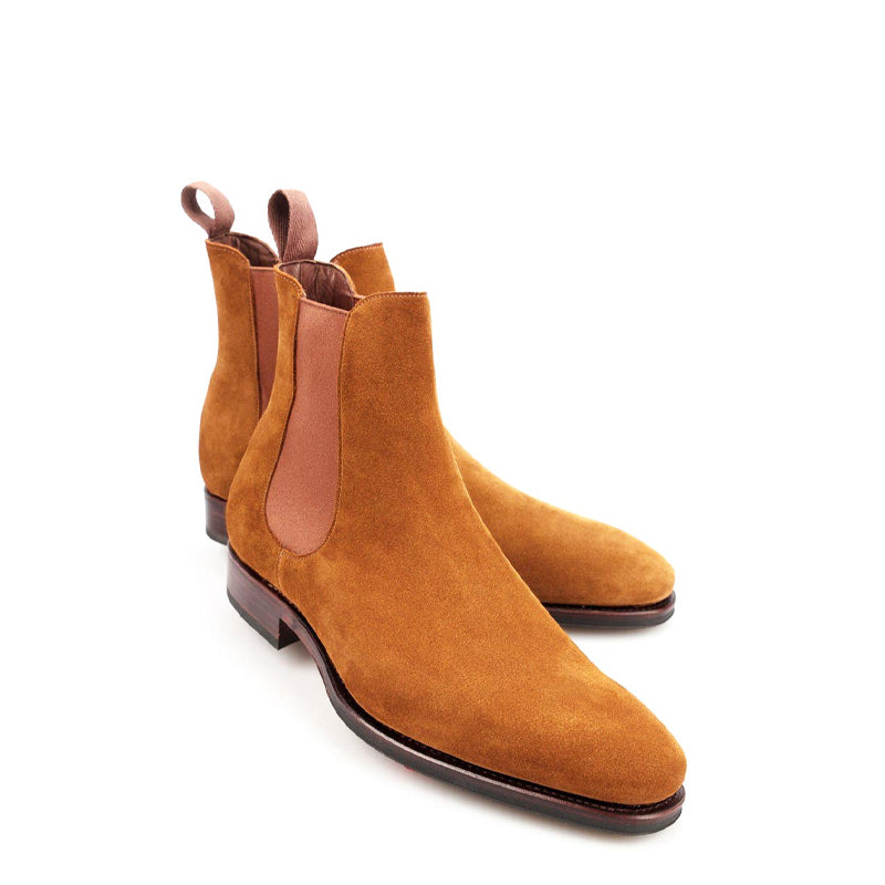 Men Luxury Suede Leather Chelsea Tan Boot