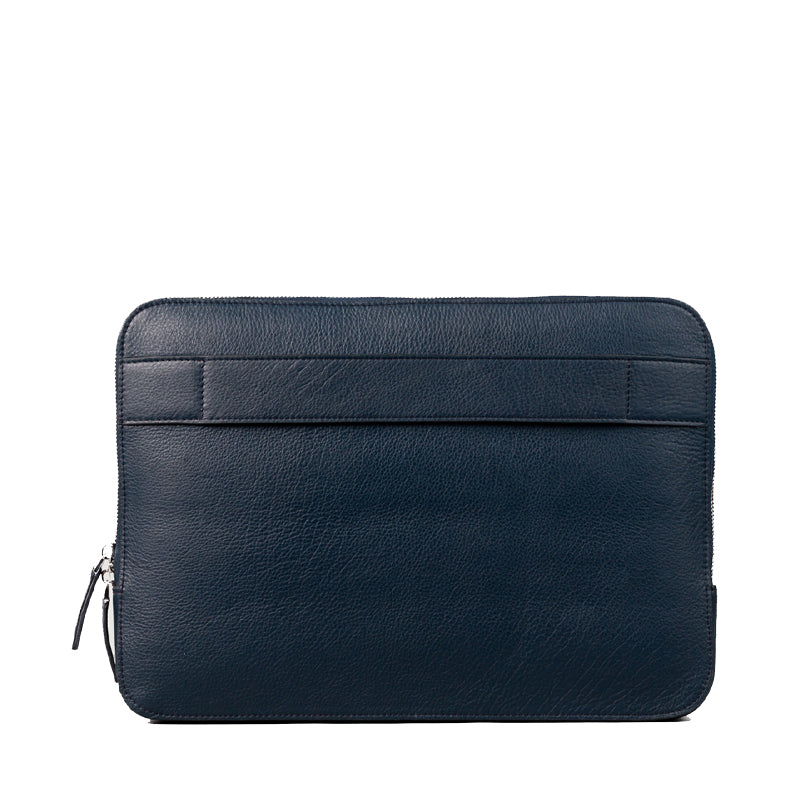 The Baxter Leather Blue Laptop Sleeve