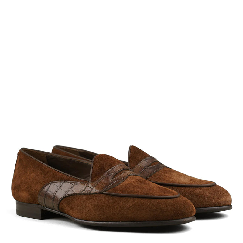 Belgian Penny Loafer Brown Shoe For Men