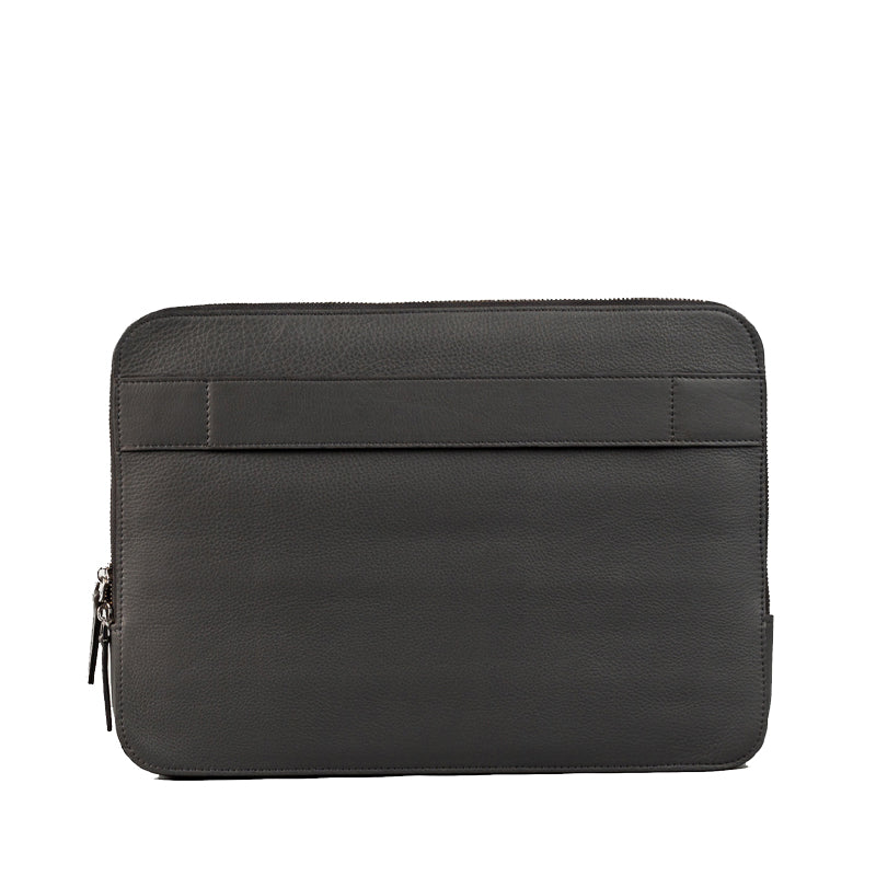 The Baxter Leather Grey Laptop Sleeve