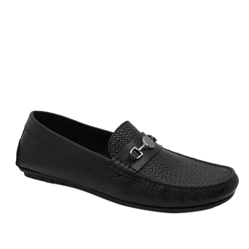 Premium Leather Slip-On Black Loafer For Men