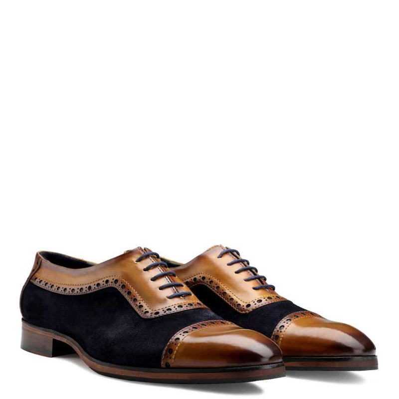 Handmade Solid Leather Formal Oxford Dual Tone Shoe