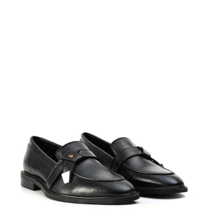 Men Slip-On Polished Leather Formal Black Loafer