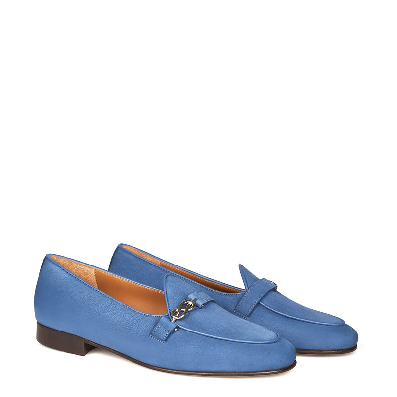 Men's Suede Loafers Sleek Shoe Indigo