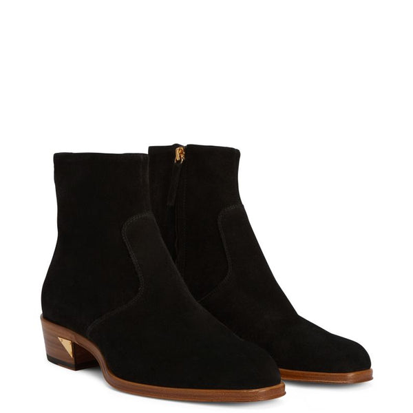 Handmade Suede Leather Side Zipper Ankle Boot