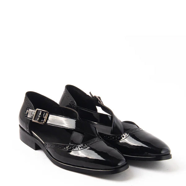 Patent Classic Leather Peshawari Sandals