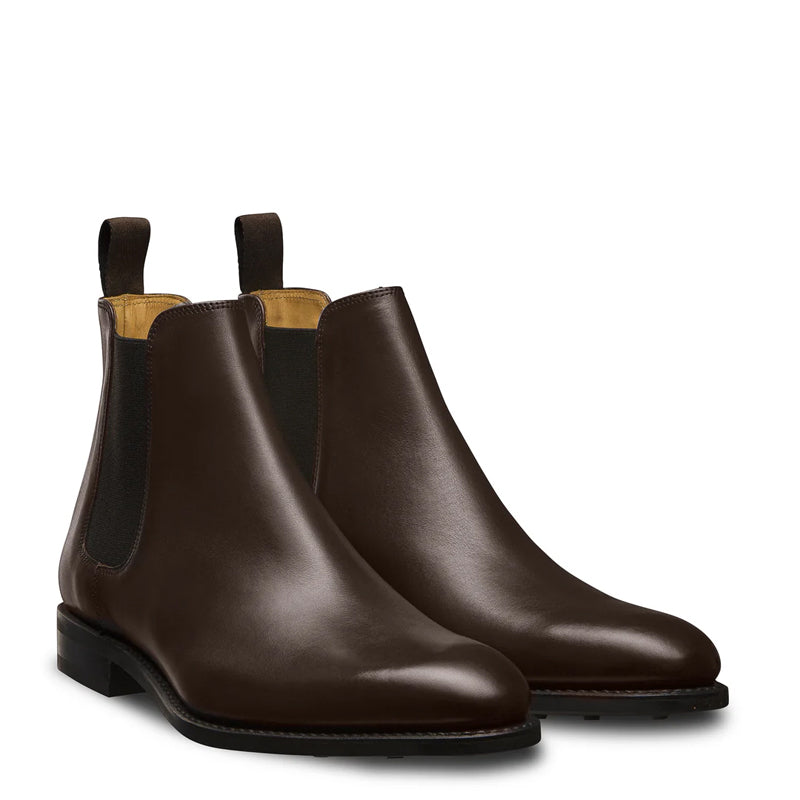 Luxury Polished Leather Handmade Chelsea Boot Brown
