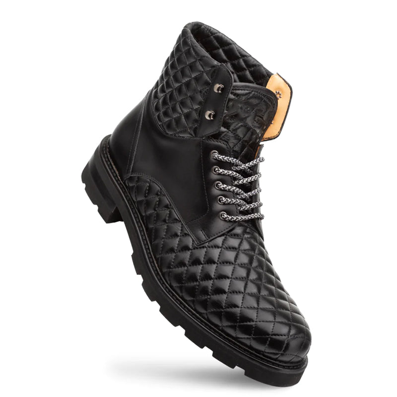 Black Lace-up Leather Boot