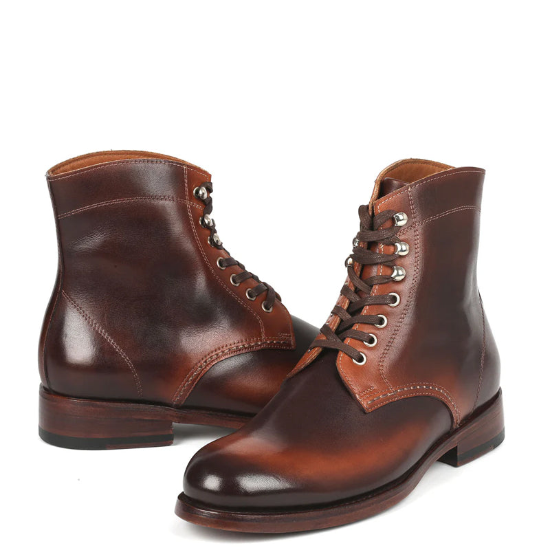 Men Solid Leather Ankle Boots