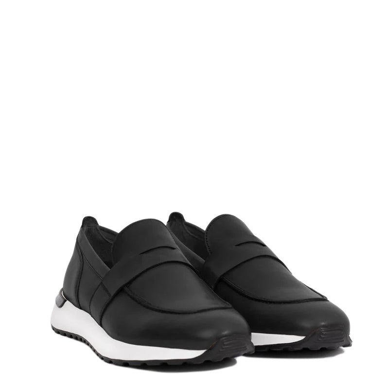 Black Leather Men's Sneaker
