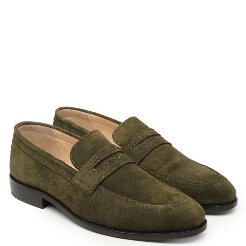 Men Suede Casual Penny Leather Brown Loafer