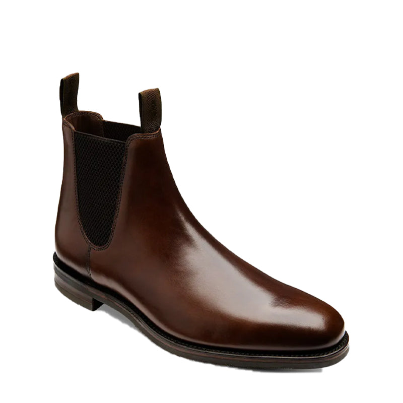 Luxury Mid-Top Pure Solid Brown Leather Chelsea Boot