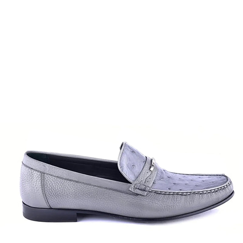Exotic Ostrich Deer Skin Moccasins Loafers