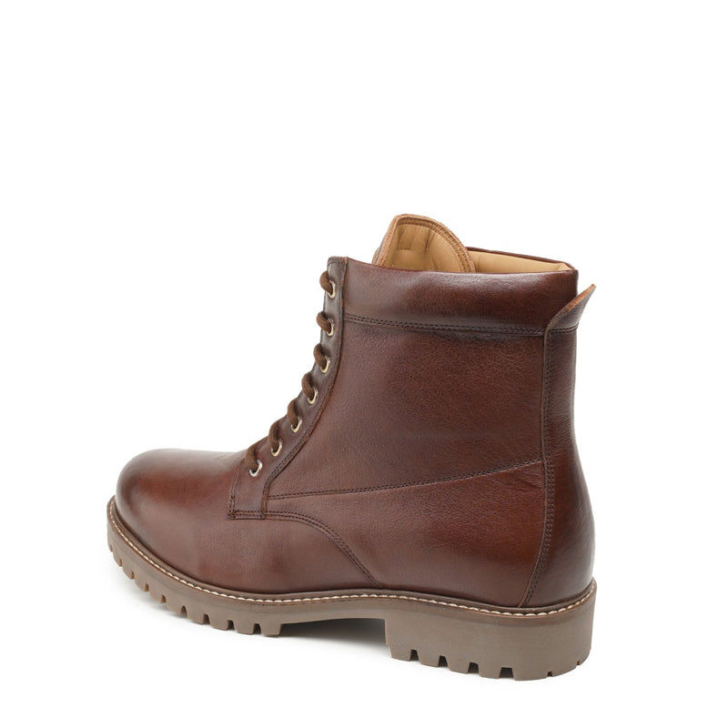 Classic Leather Lace-Up Ankle Boot Black