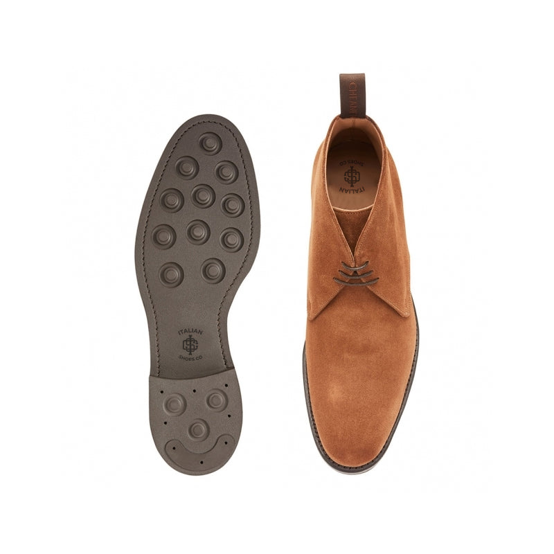 Men Suede Handmade Leather Chukkas Boot Beige