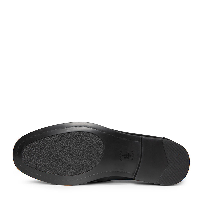 Metallic Slip On Dress Loafer Black