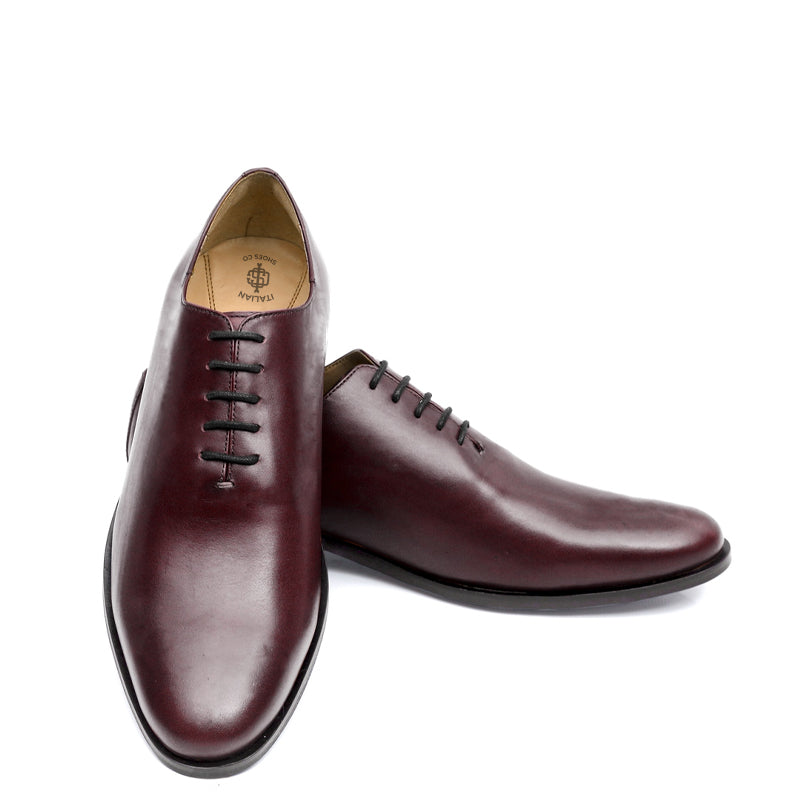 Polished Pure Leather Wholecut Oxford Shoe Black