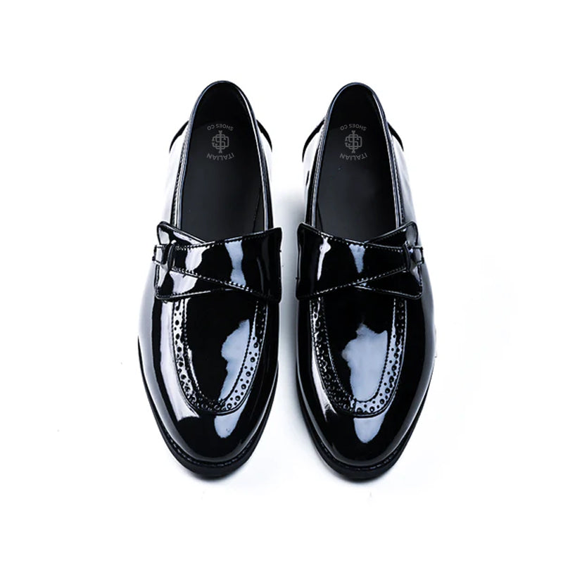 Men Classic Patent Shiny Leather Loafers
