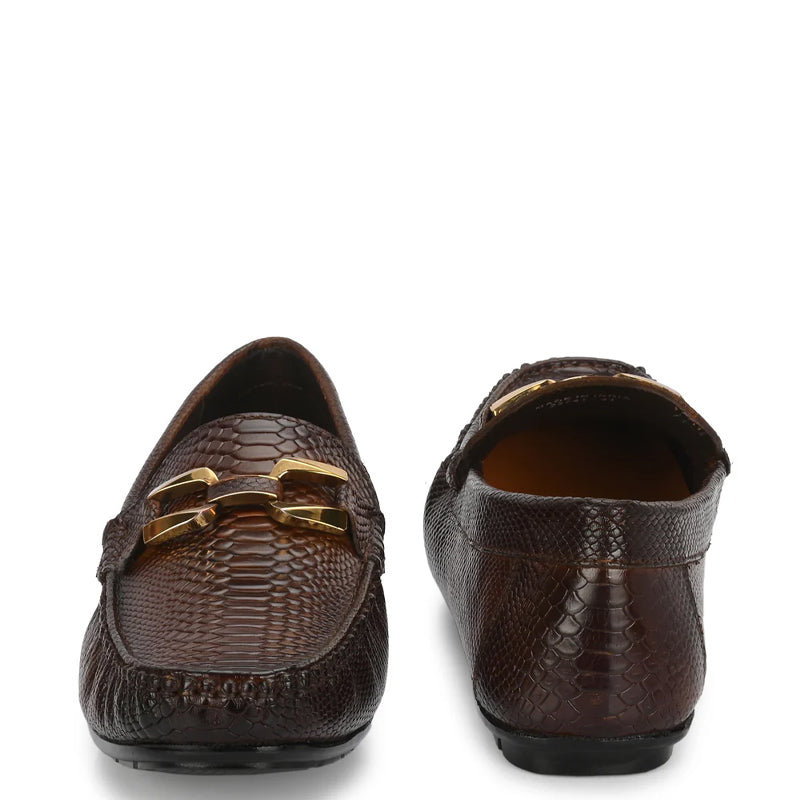 Premium Leather Buckled Black Loafer For Men