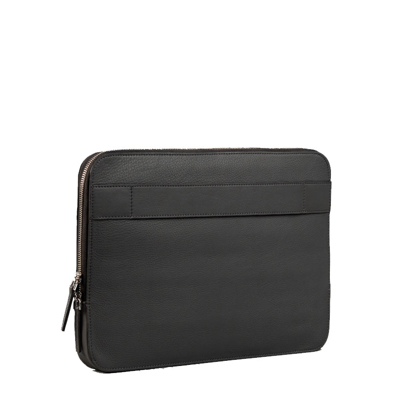 The Baxter Leather Grey Laptop Sleeve