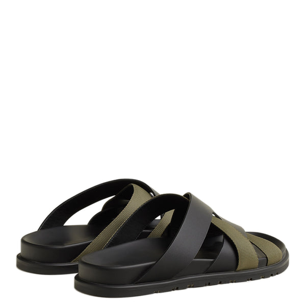Men Textured Leather Comfort Sandal